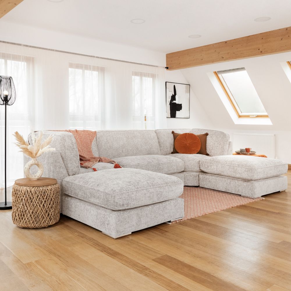 Esma Sofa Ivory U Shape Corner