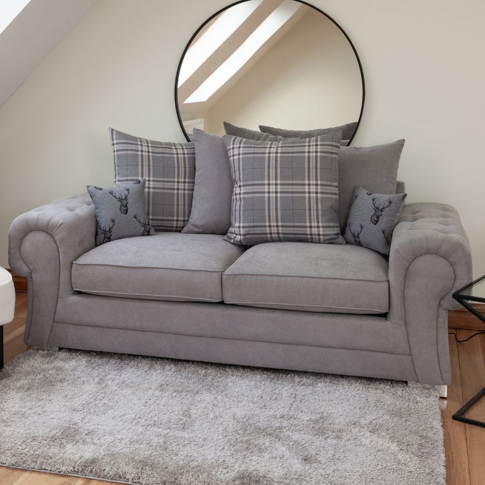 Verona Scatterback Sofa Grey 3 Seater