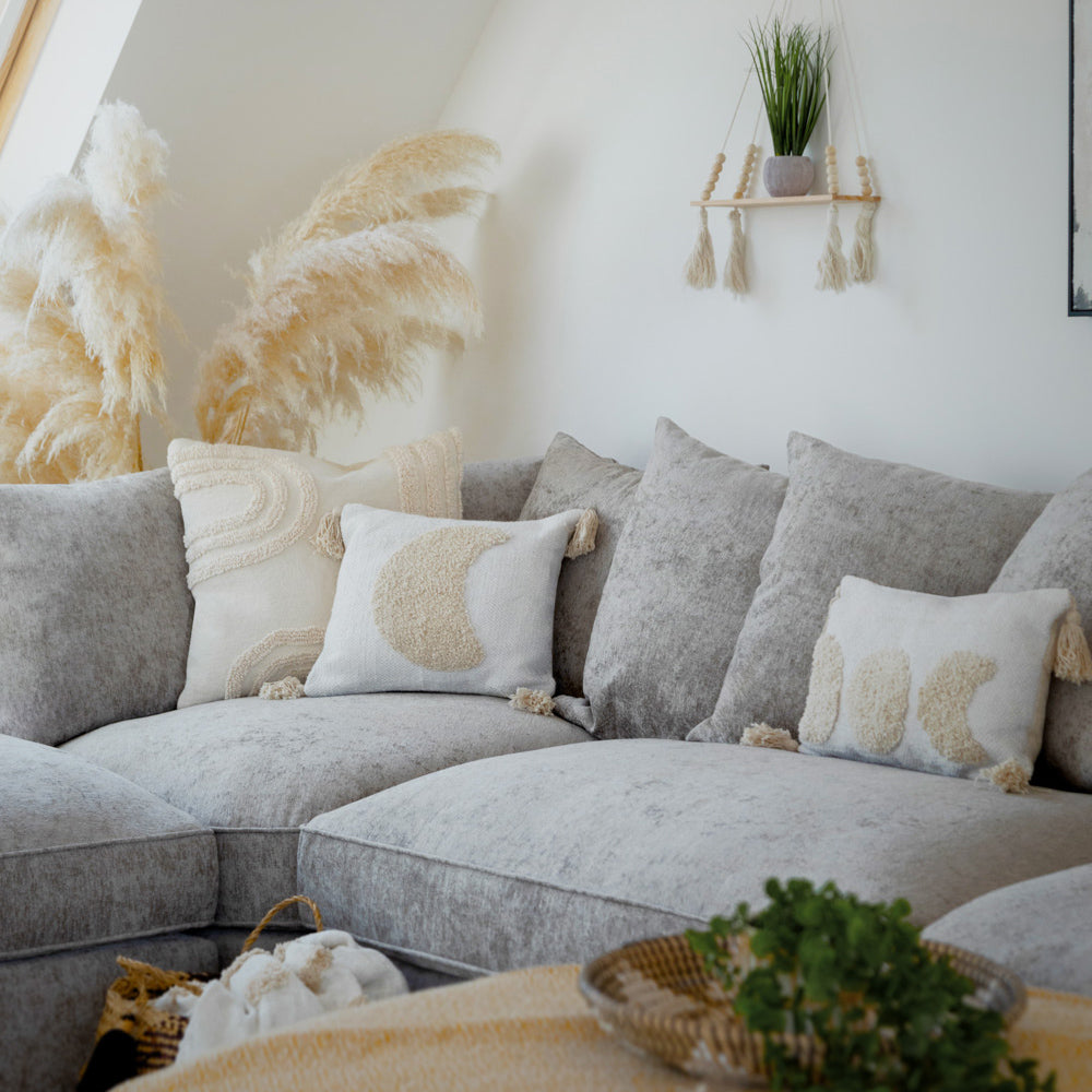 Bishop Scatterback Sofa Platinum U Shape Corner