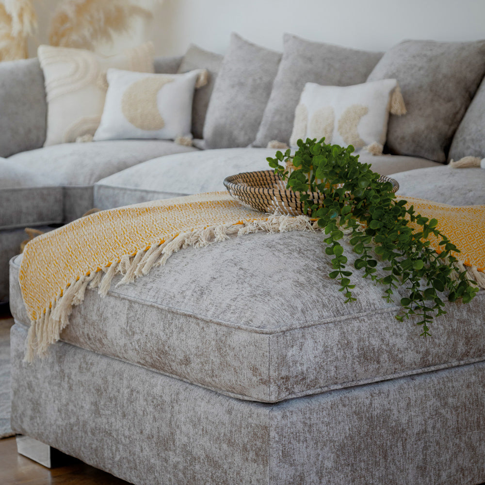 Bishop Scatterback Sofa Platinum U Shape Corner