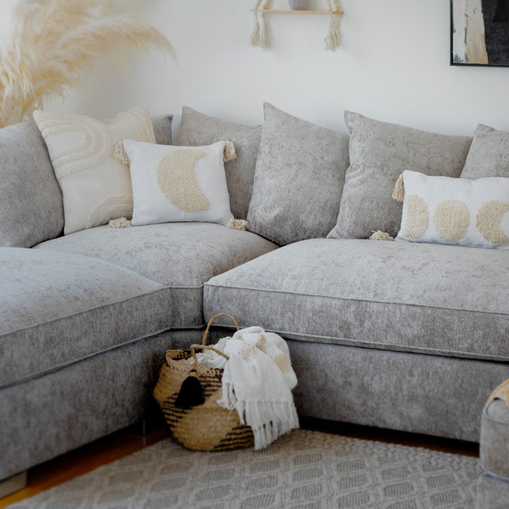 Bishop Scatterback Sofa Platinum U Shape Corner