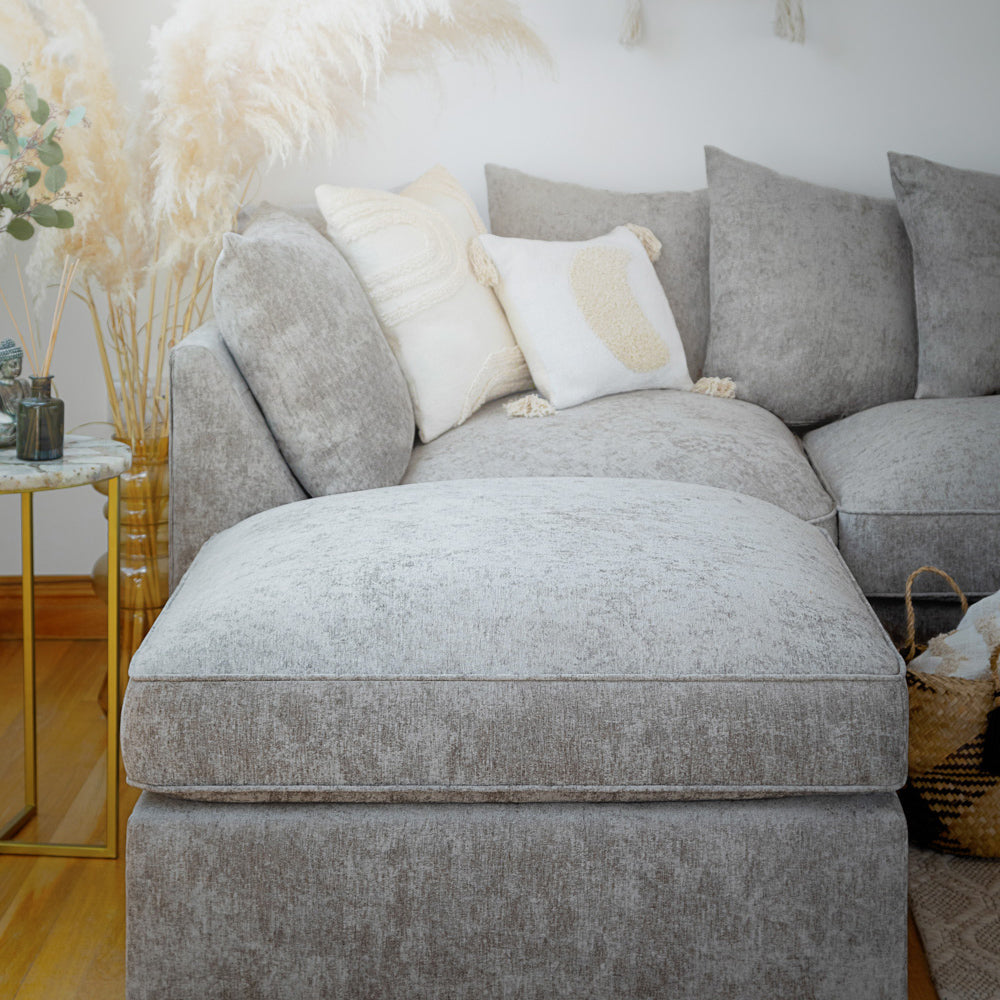 Bishop Scatterback Sofa Platinum U Shape Corner