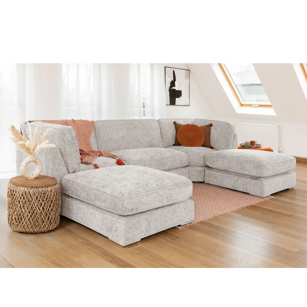 Esma Sofa Ivory U Shape Corner