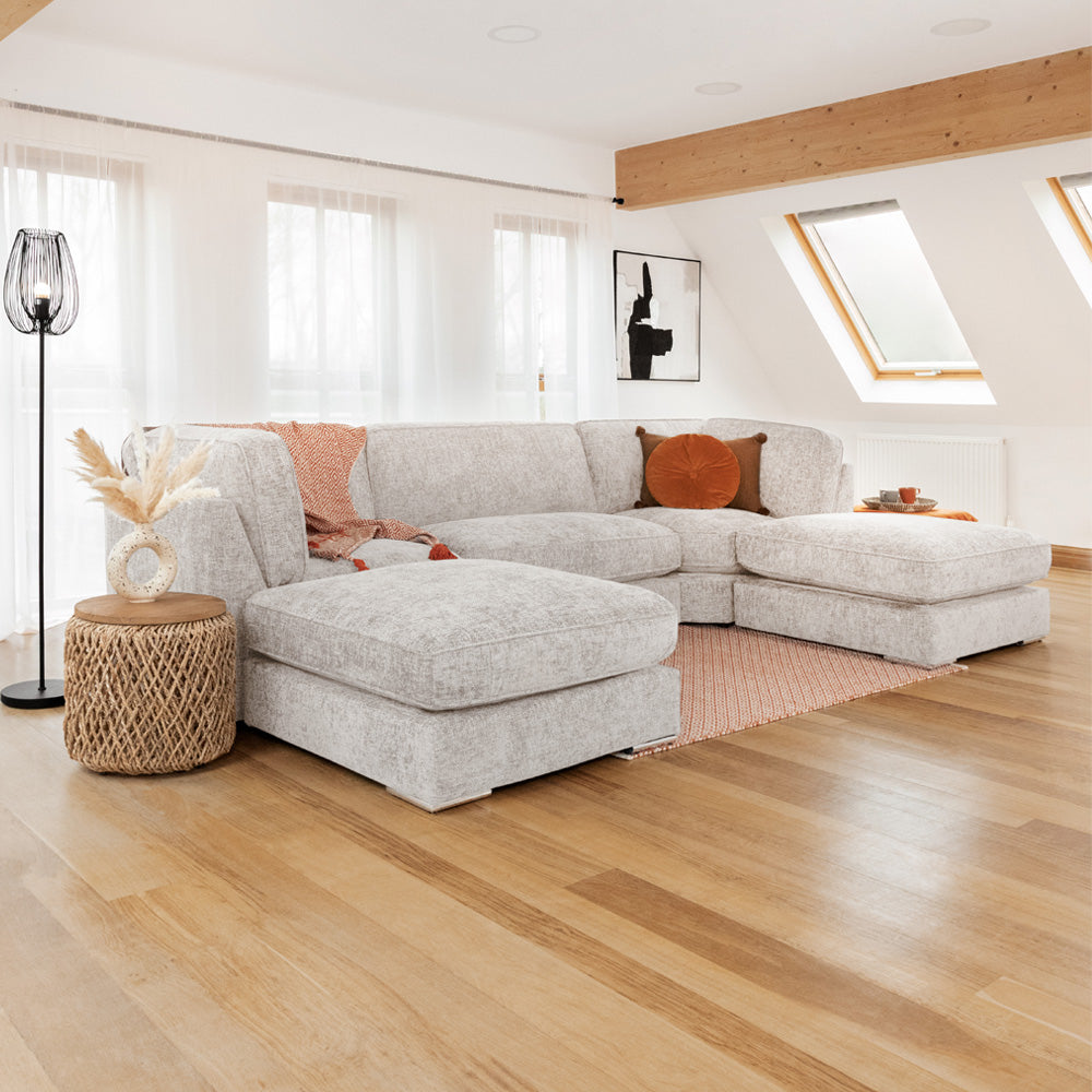 Esma Sofa Ivory U Shape Corner