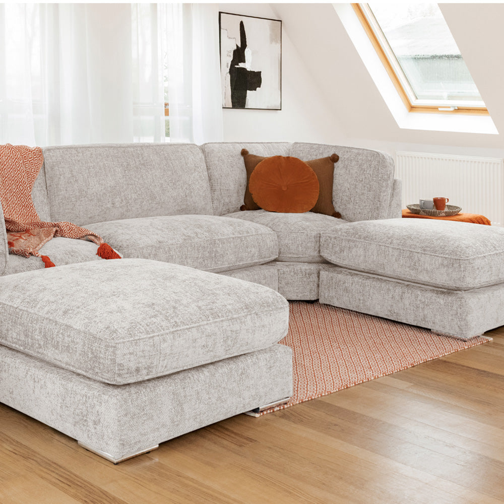 Esma Sofa Ivory U Shape Corner