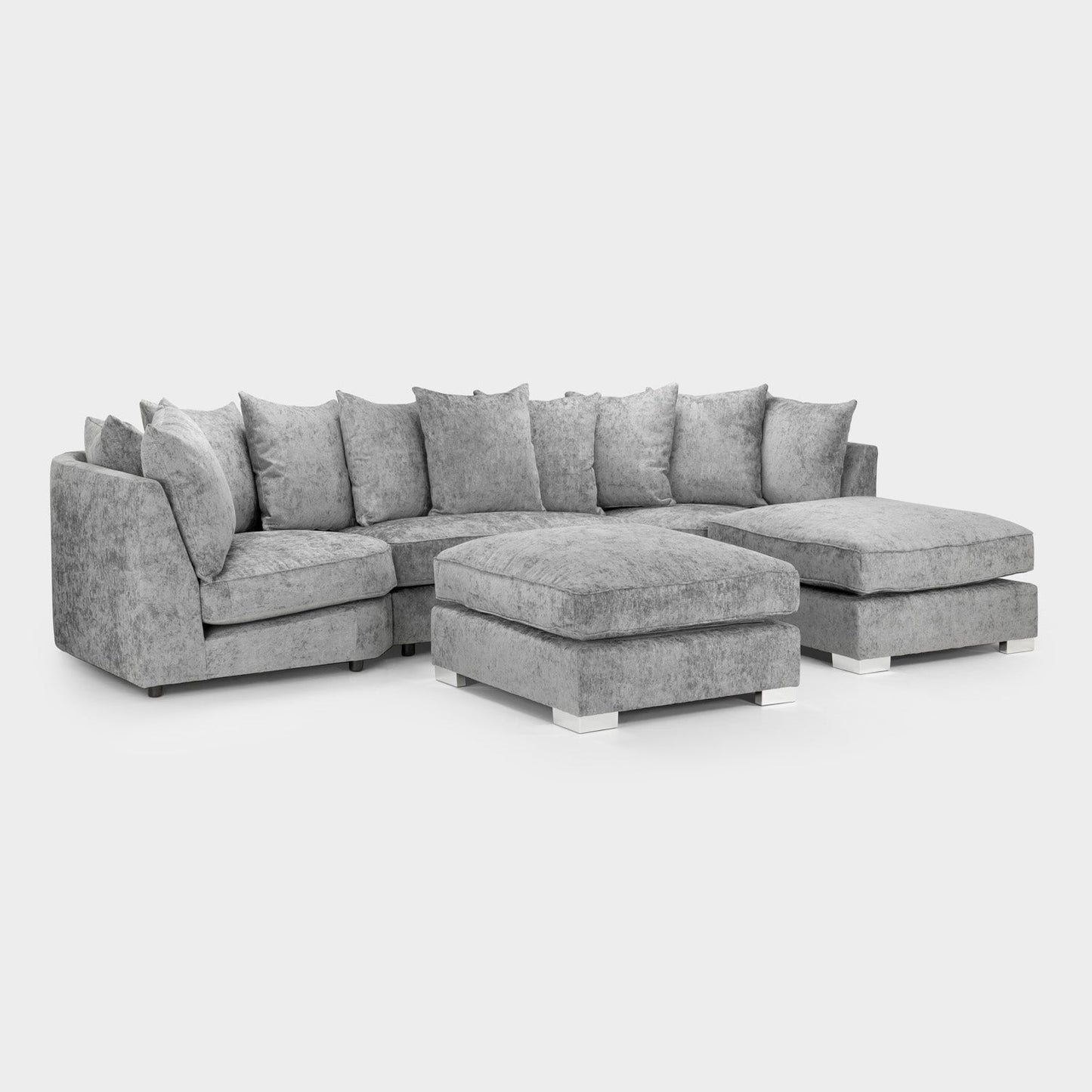Bishop Scatterback Sofa Platinum U Shape Corner